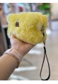 Sarı Teddy Peluş Makyaj Ve Gözlük Çantası