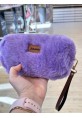 Mor Teddy Peluş Makyaj Ve Gözlük Çantası