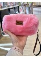 Pembe Teddy Peluş Makyaj Ve Gözlük Çantası