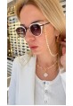 Yuvarlak İnci Ve Gold  Gözlük Zinciri